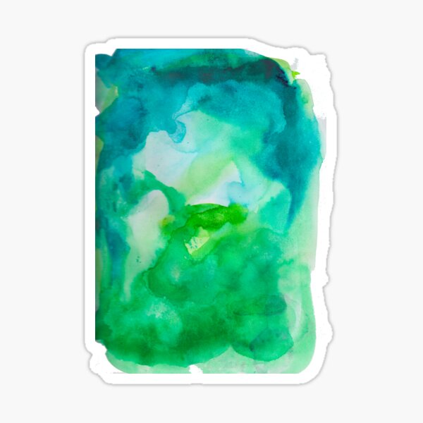 Green Watercolor Dreams - Abstract Pattern Sticker