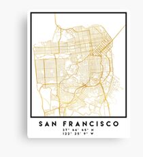 SAN FRANCISCO CALIFORNIA CITY STREET MAP ART Leinwanddruck