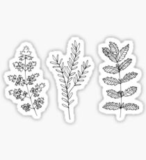 black and white plants Sticker