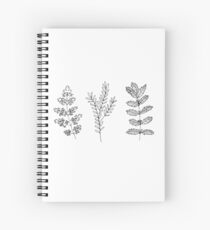 black and white plants Spiral Notebook
