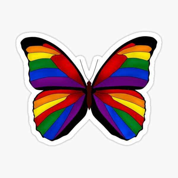 Butterfly Pride Flags Rainbow Sticker By Prettyaspoison Redbubble 5297