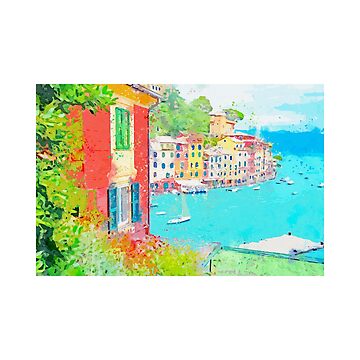 Beautiful Painting of Portofino Art Board Print by JAG2B