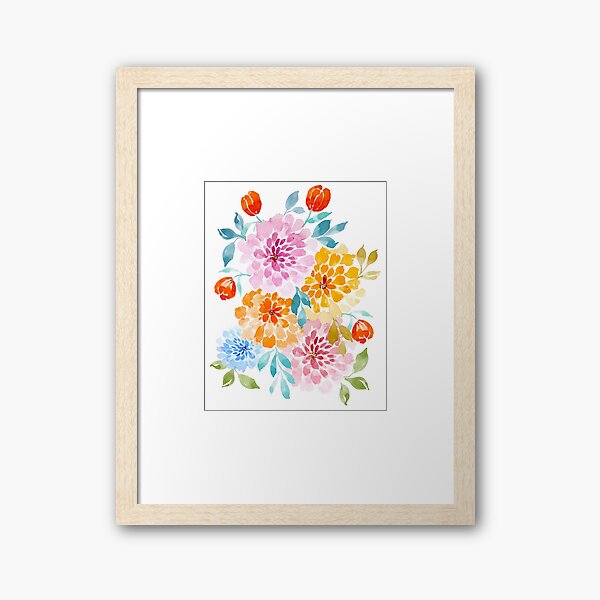 Vista previa del artículo con la obra «Dalias - Flores de acuarela», diseñado y vendido por Orly Fuchs Galchen.