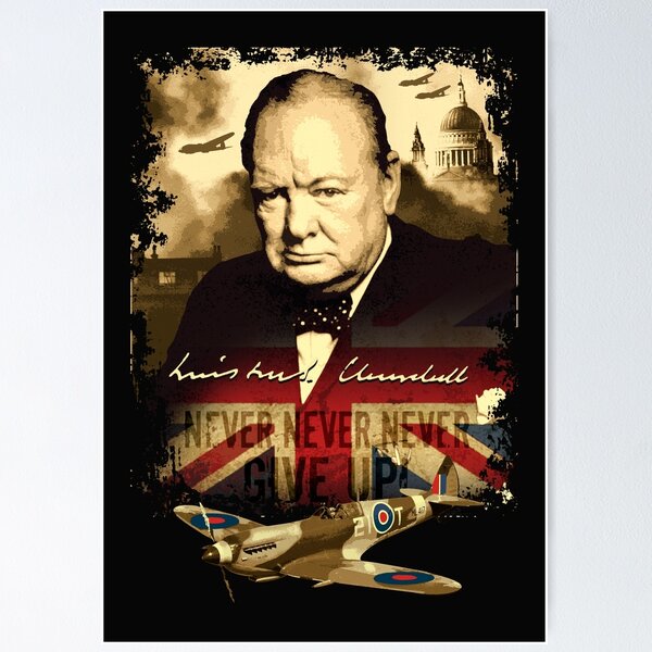 Item preview, "Never, Never, Never, Give Up"  Winston Churchill. designed and sold by trueblue2.