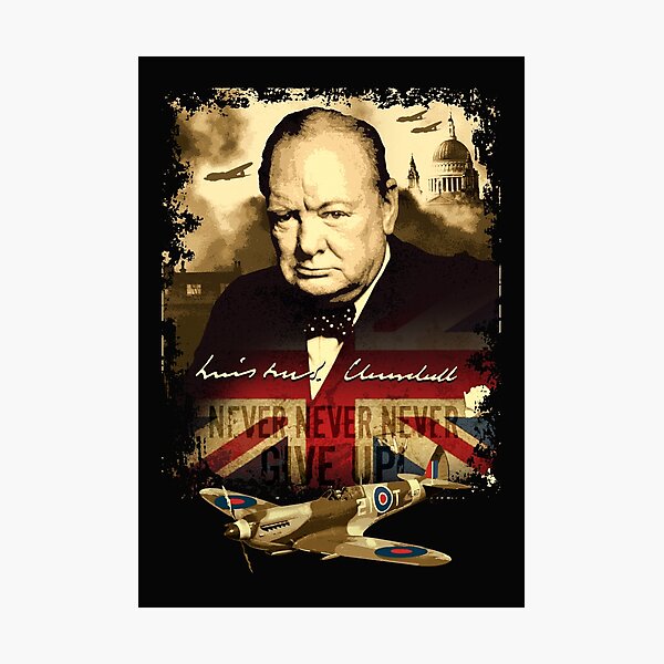 Item preview, "Never, Never, Never, Give Up"  Winston Churchill. designed and sold by trueblue2.