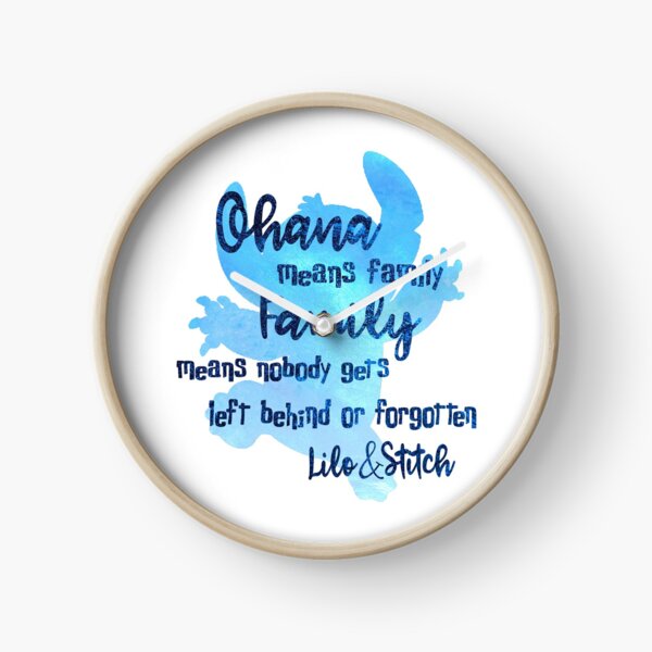 Ohana Means Family Clock