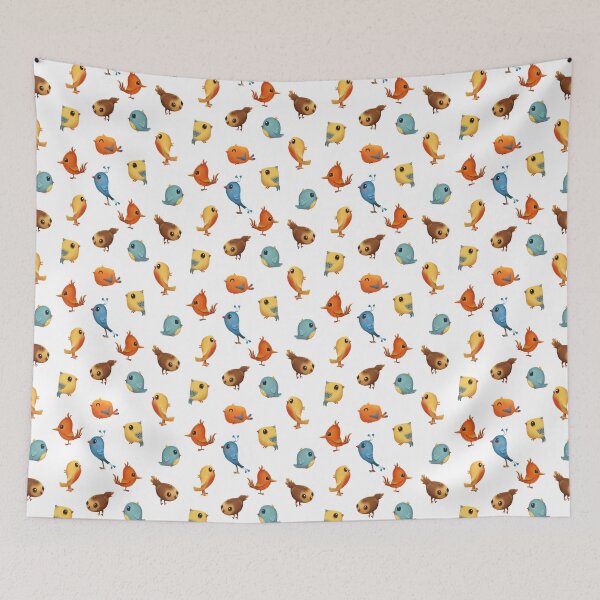 Item preview, multi color bird pattern designed and sold by cute--world.