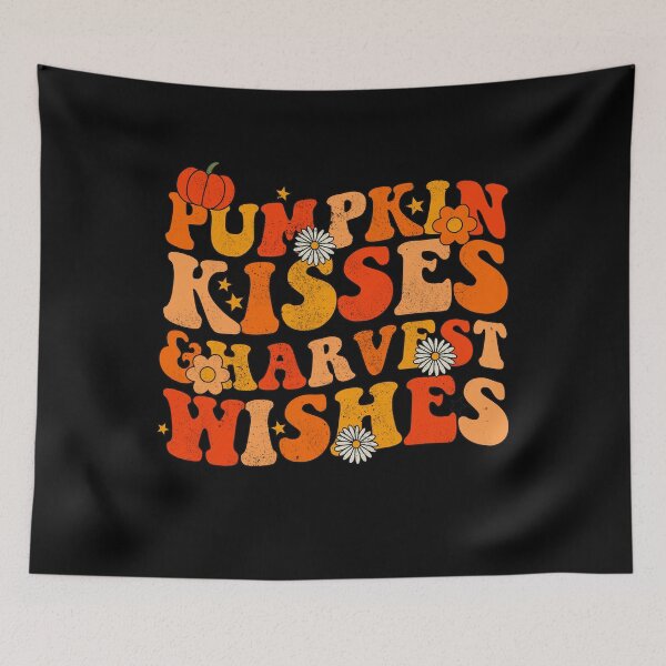 Item preview, Pumpkin Kisses Harvest Wishes Groovy Fall Autumn And Halloween designed and sold by JokeGysen.