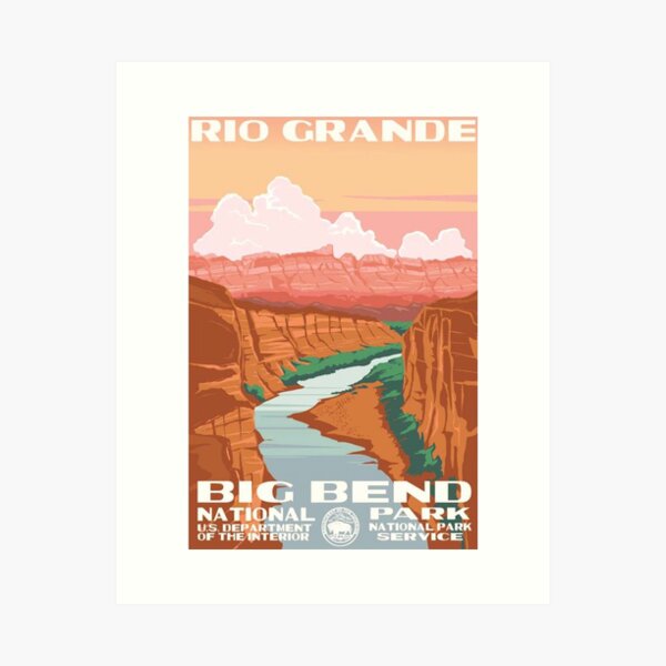 Big Bend National Park Rio Grande Vintage Travel Decal Art Print