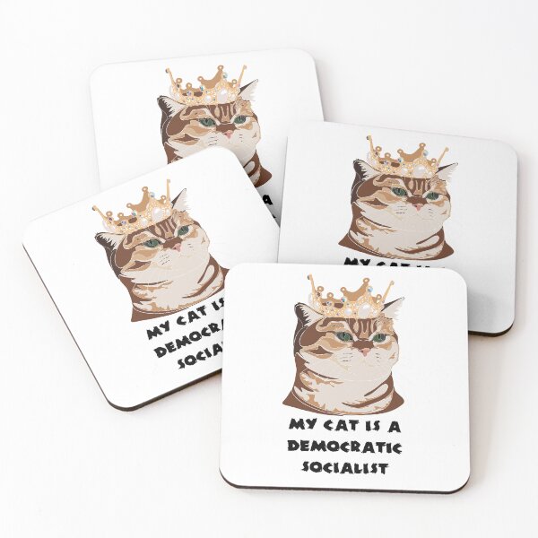 Item preview, Funny t-shirt designs for women featuring cats. Perfect for cat lovers, especially those whose cat is a democratic socialist. designed and sold by SERGEY OVCHARUK.