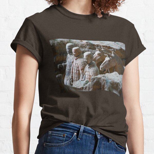 China. Xian. Terracotta Army. Soldiers with Horses. Classic T-Shirt