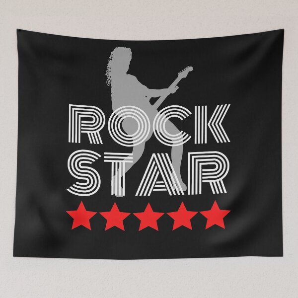 Item preview, Rock Star Female 1 White On Black Field designed and sold by paisleythermond.