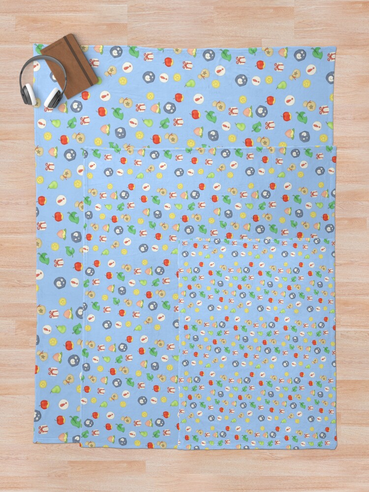 Alternate view of Animal Crossing Logo Pattern Throw Blanket