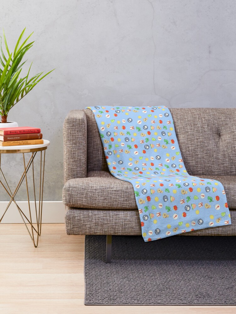 Alternate view of Animal Crossing Logo Pattern Throw Blanket