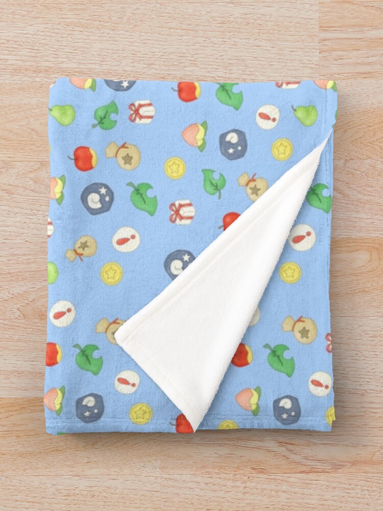Alternate view of Animal Crossing Logo Pattern Throw Blanket