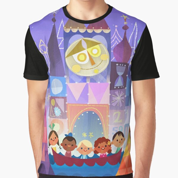 UNISEX Put on a Happy Face Shirt Inspired by Disney World Disneyland It's a Small World Clock Crew Neck Shirt Multiple Size & Color Options