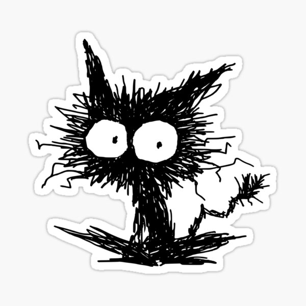 Item preview, Black Unkempt Kitten Gabigabi  designed and sold by HelfriedNickel.