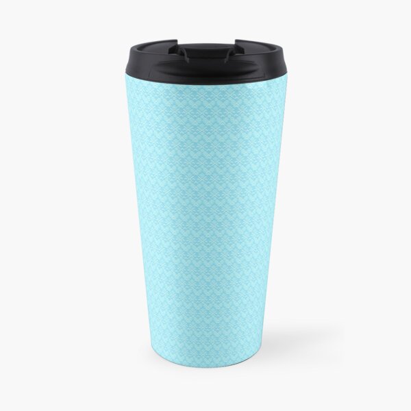 Teal and White Boho Pattern Travel Mug