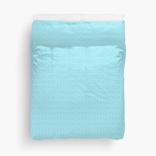 Teal and White Boho Pattern Duvet Cover
