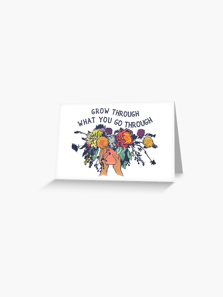 Thumbnail 1 of 2, Greeting Card, Grow Through What You Go Through designed and sold by fabfeminist.