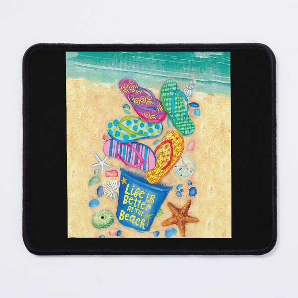 Item preview, Life Is Better At The Beach Flip Flops Junkie Art Colorful designed and sold by ChristophLuckel.