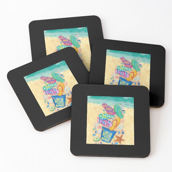 Item preview, Life Is Better At The Beach Flip Flops Junkie Art Colorful designed and sold by ChristophLuckel.