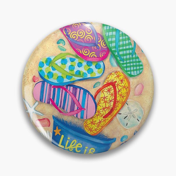 Item preview, Life Is Better At The Beach Flip Flops Junkie Art Colorful designed and sold by ChristophLuckel.
