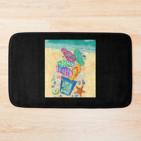 Item preview, Life Is Better At The Beach Flip Flops Junkie Art Colorful designed and sold by ChristophLuckel.