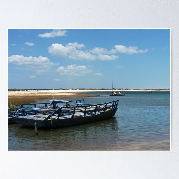 Item preview, Blue boat waiting for tourists designed and sold by Follow the Hedgehog.