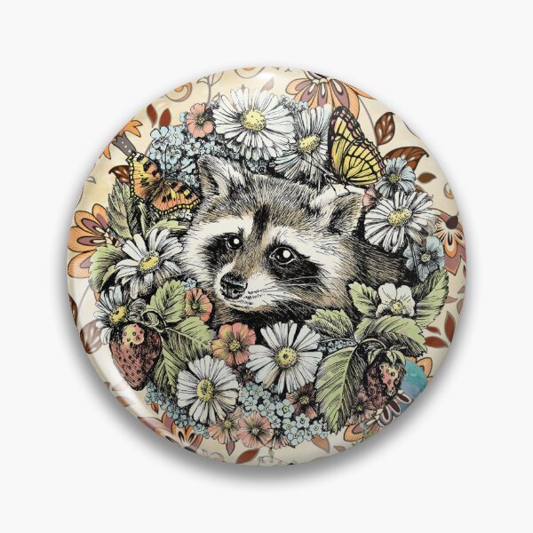 Item preview, Raccoon Funny And Flower Art Classic designed and sold by ChristophLuckel.