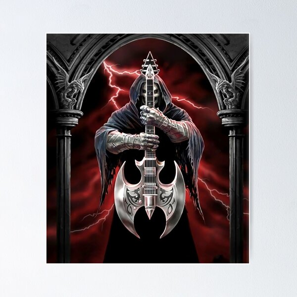 Item preview, Rock Death Play Music Rock Black And Red designed and sold by ChristophLuckel.