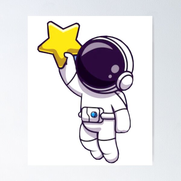 Item preview, Cute astronaut holding a golden star cartoon. designed and sold by BEAUTY ⭐⭐⭐⭐⭐.