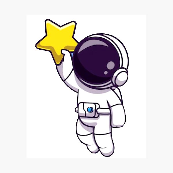 Item preview, Cute astronaut holding a golden star cartoon. designed and sold by BEAUTY ⭐⭐⭐⭐⭐.