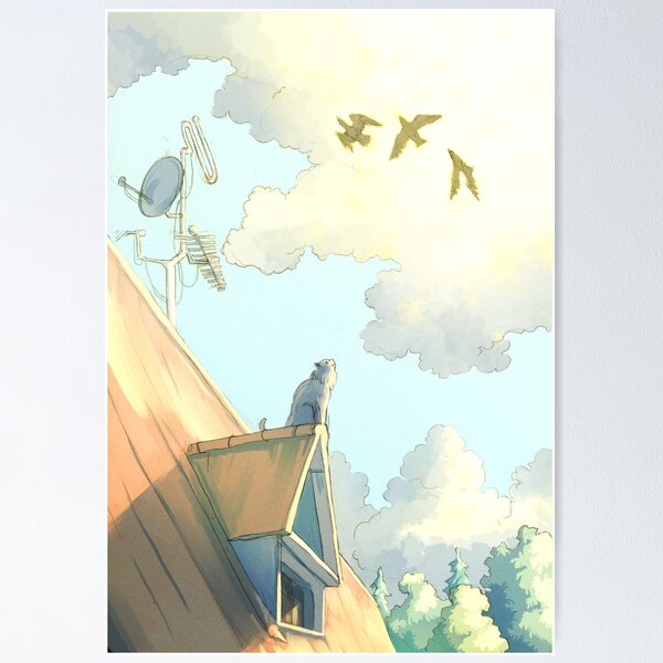 Item preview, cat on the roof designed and sold by KarolinaSt.