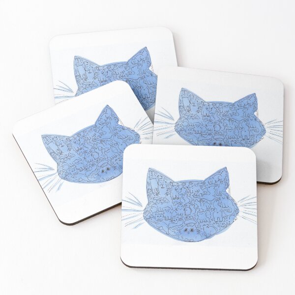 Item preview, Ink stain art - Cat head designed and sold by rainbow-pants.