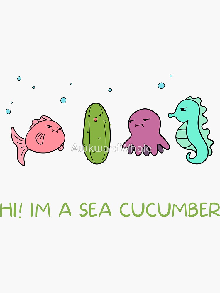 "Sea Cucumber HI! Im A Sea Cucumber" Sticker for Sale by AwkwardWhale