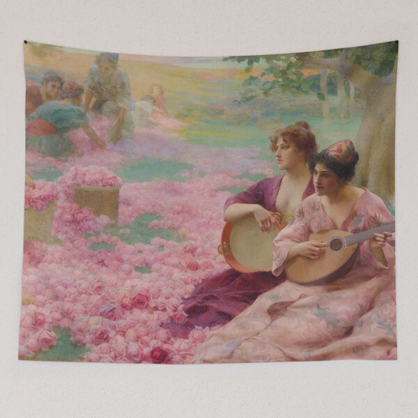 Item preview, La fête de la rose, 1887 Henri Siddons Mowbray designed and sold by Onodera.