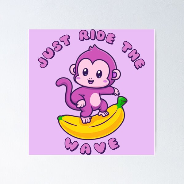 Item preview, Just Ride The Wave Purple Monkey Banana designed and sold by everything4eva.
