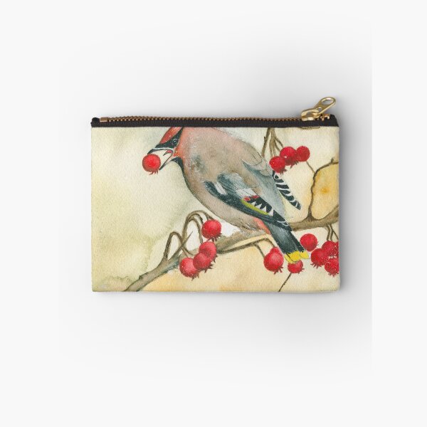 Item preview, Bohemian Waxwing Watercolor painting designed and sold by KatasArt.
