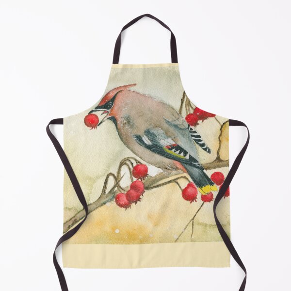 Item preview, Bohemian Waxwing Watercolor painting designed and sold by KatasArt.