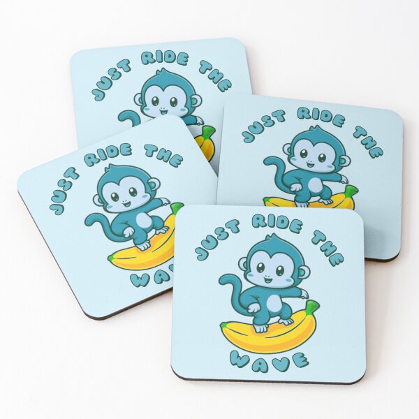 Item preview, Just Ride The Wave Blue Monkey Banana designed and sold by everything4eva.