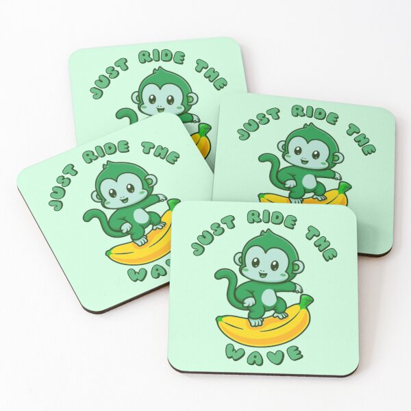 Item preview, Just Ride The Wave Green Monkey Banana designed and sold by everything4eva.