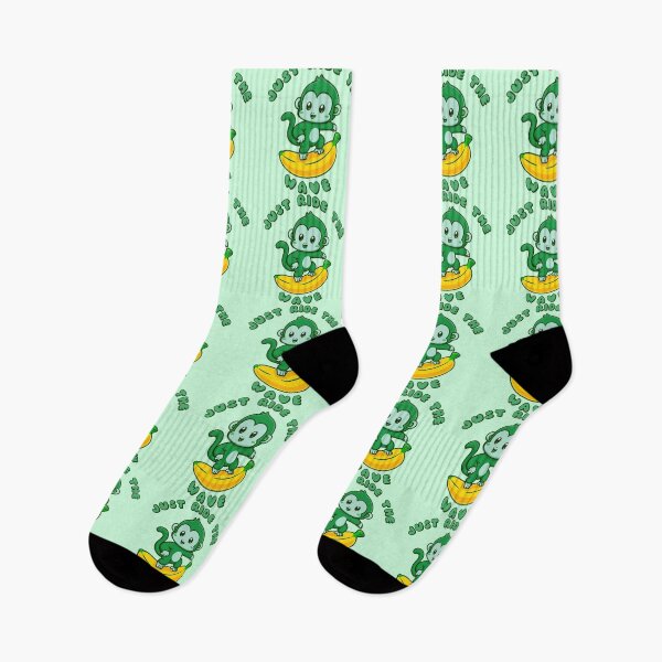 Item preview, Just Ride The Wave Green Monkey Banana designed and sold by everything4eva.