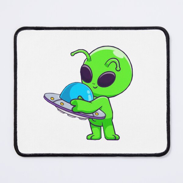 Item preview, Cute alien hugging a UFO cartoon. designed and sold by BEAUTY ⭐⭐⭐⭐⭐.