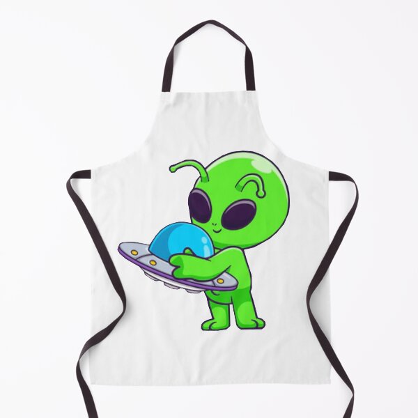 Item preview, Cute alien hugging a UFO cartoon. designed and sold by BEAUTY ⭐⭐⭐⭐⭐.