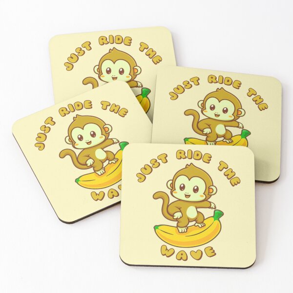 Item preview, Just Ride The Wave Yellow Monkey Banana designed and sold by everything4eva.