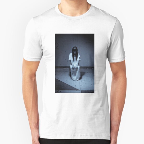 Horror Scary Woman in White Dress Slim Fit T-Shirt