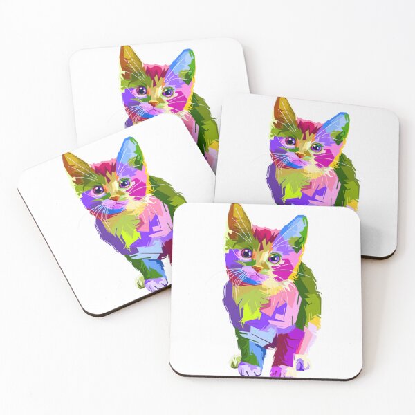 Item preview, Cat drawing with mixed colours  designed and sold by AkkoAkko.
