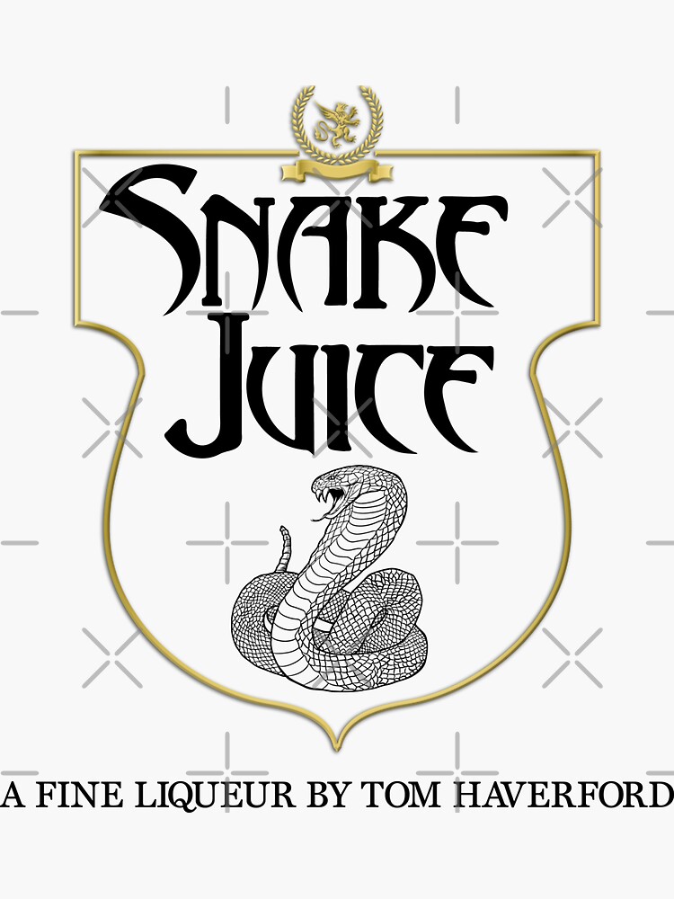 "SNAKE JUICE A Fine Liqueur by Tom Haverford" Sticker for Sale by