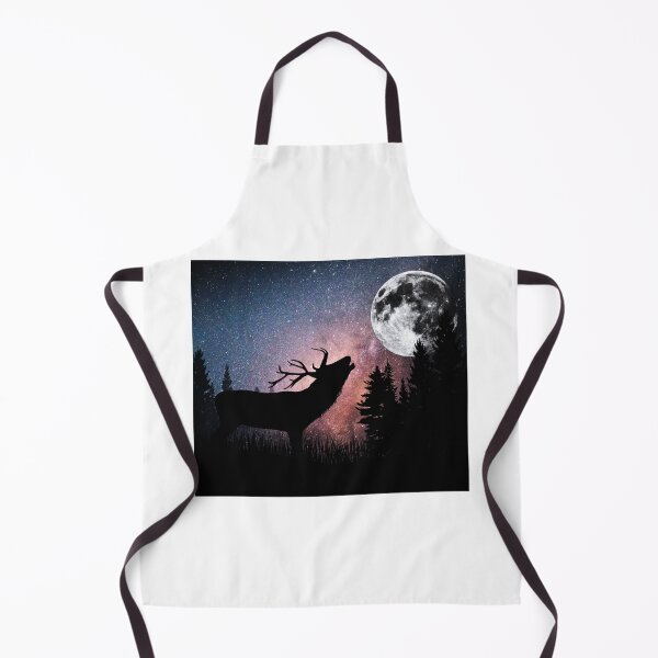 Item preview, Northern Lights Night Sky Galaxy with Deer Stands designed and sold by ArtAndCreatshop.